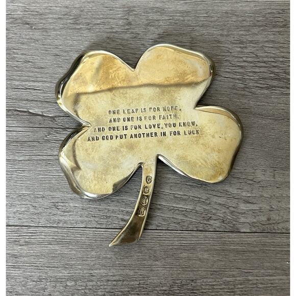 Vintage Gerity 24k Brush Gold-Plated 4 Leaf Clover Paperweight - Picture 2 of 2